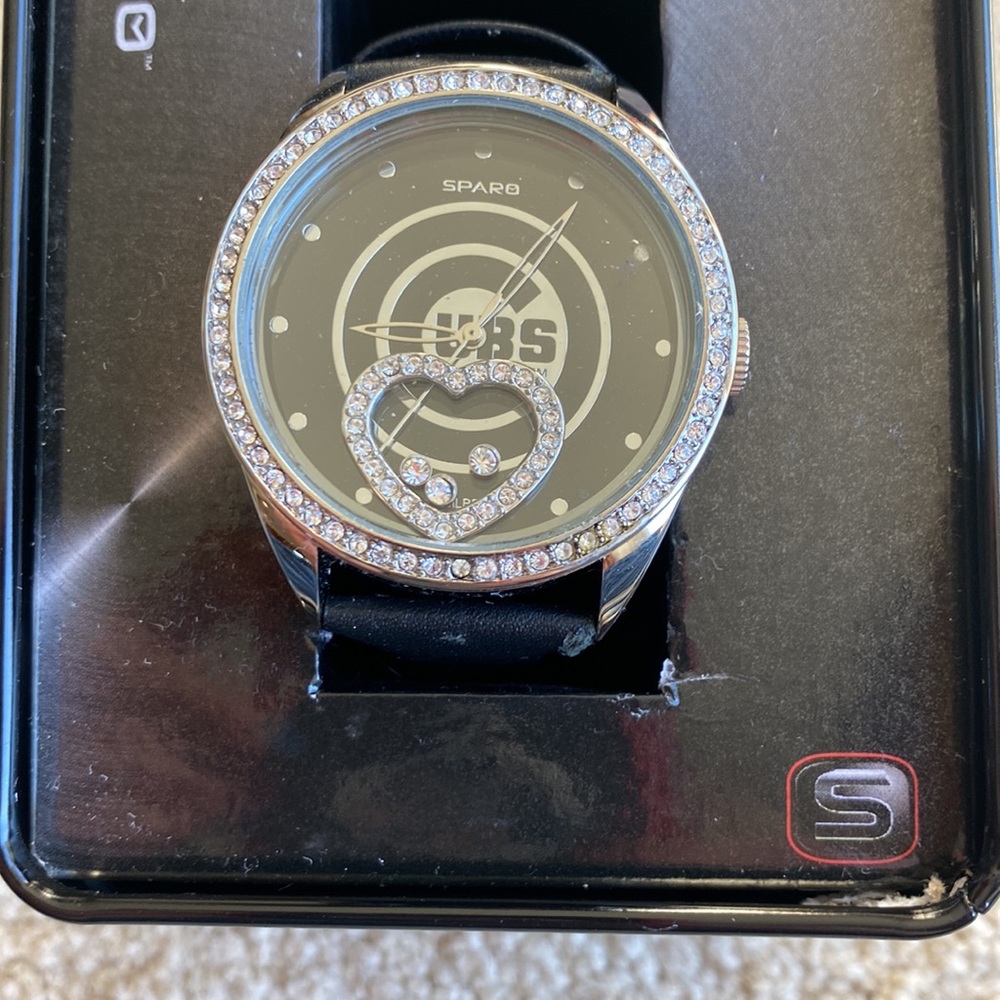Unopened Chicago Cubs Watch with Crystal Heart
